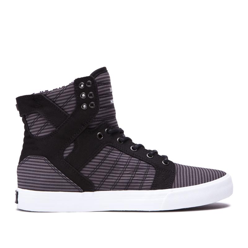 Buty Supra SKYTOP - Sneakersy Wysokie Męskie - Szare / Czarne (SLHG-05813)